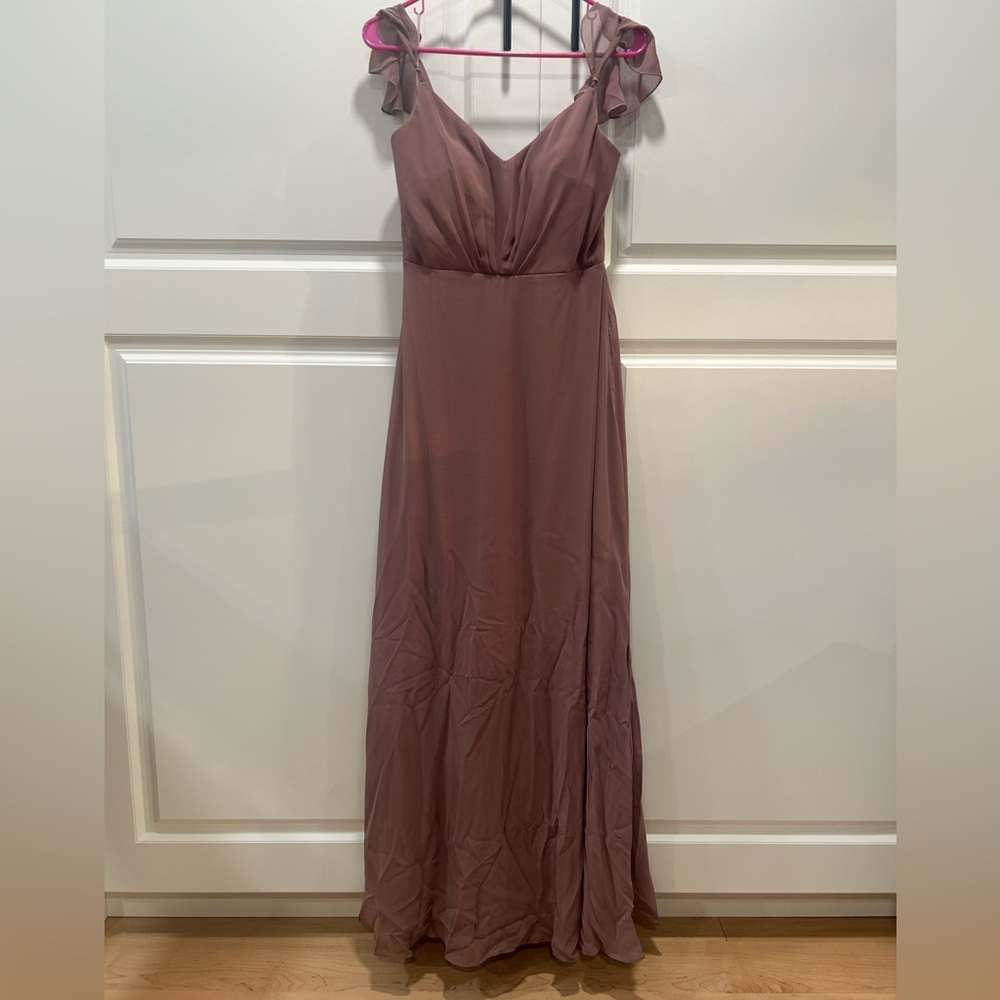 Bridesmaids dress, mauve, medium, built in breast pads